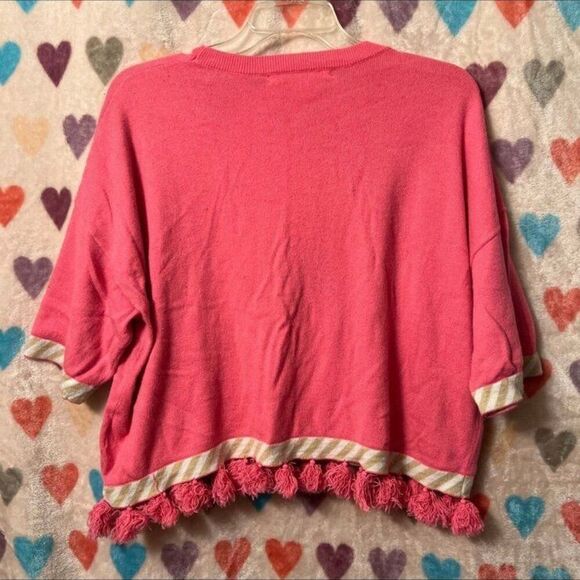 Lilly Pulitzer Ilene Sweater Pink XXS Tassles - Picture 7 of 7
